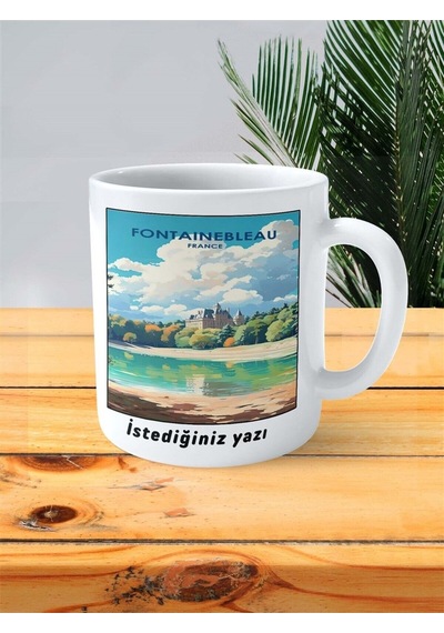 Fontainebleau Baskılı Kupa Bardak Kişiye Özel Desen Çok Renkli
