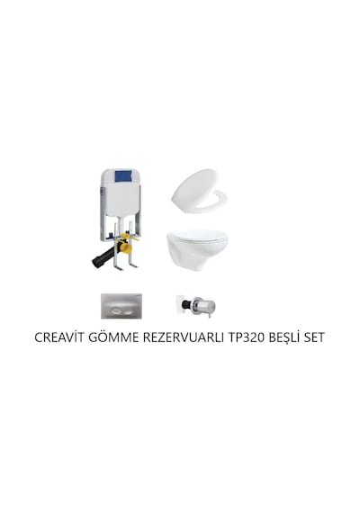 Creavit Tp320 Gömme Rezervuar Seti 5 Parça Yavaş Kapanırlı