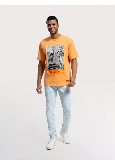 Loose Fit Erkek Tshirt K.kol Aprıcot