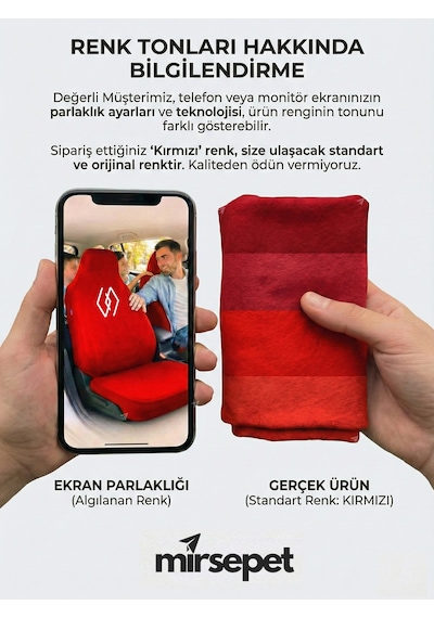 Renault 19 İle Uyumlu Ön Arka Koltuk Kılıf Seti Koltuk Koruma Kırmızı