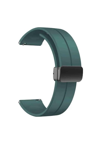 Oppo Watch 46mm 22mm Manyetik Klipsli Silikon Lüx Kordon + Metal Kordon Dönüştürücü