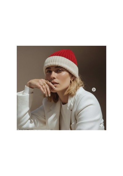 Emybox Kışlık Yün Doku Kadın Bere Yumuşak Örgü Şapka Sıcak Tutan Şık Tasarım Unisex Soğuk Hava Modası Kırmızı