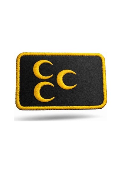 Nakış Patch - Üç Hilal Peç, Siyah-sari Çok Renkli