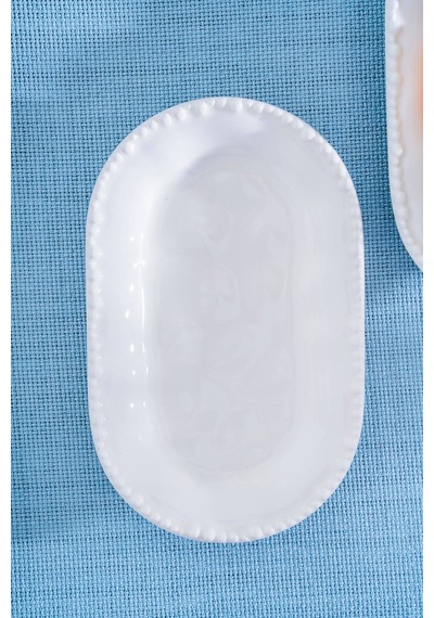 Milano Oval Kayık Tabak - 15 Cm Beyaz