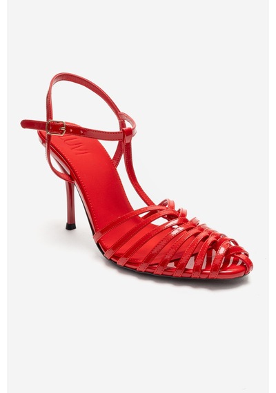 Luvishoes Pasıon Kırmızı Rugan Kadın Topuklu Ayakkabı Kırmızı