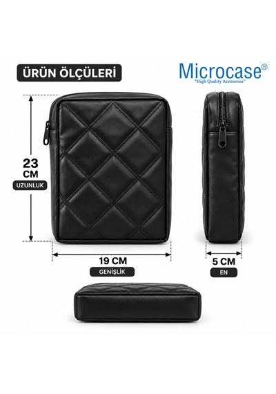 Microcase Kapitone Kumaş Gidon Bağlantılı Scooter Bisiklet Motosiklet Çantası 23x19 Cm Al5690 Siyah