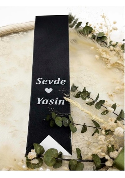 Gelin Damat Isimli Tören Takı Kurdelesi 2 Adet B-23