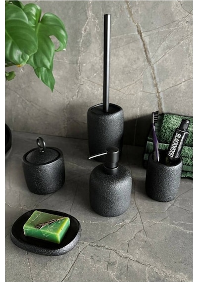 Primanova Yonksu 5'li Banyo Seti Siyah Siyah
