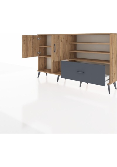 Arges Konsol 7 Raflı Tek Çekmeceli 2 Kapaklı 176x30x99 Çam-çam/antrasit Atlas Çam/antrasıt - Atlas Çam Arges Konsol 7 Raflı Tek Çekmeceli 2 Kapaklı 176x30x99 Çam-çam/antrasit Atlas Çam/antrasıt - Atlas Çam