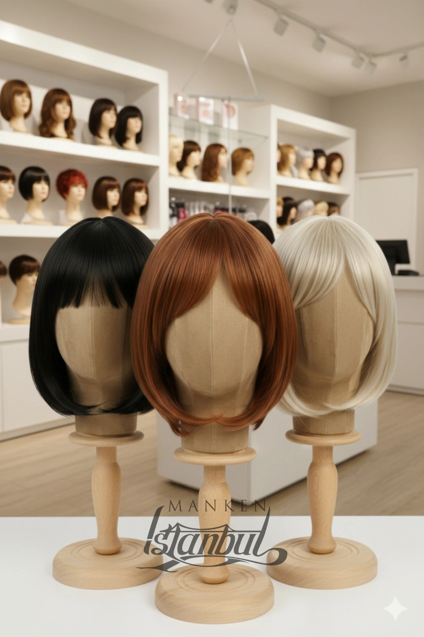 Peruk Kafa Mankeni Profesyonel Kuaför Vitrin Sunum Mankeni 01