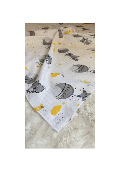 3'lü 80x80 %100 Pamuk Müslin Bebek Örtüsü Seti + Hediye Ağız Mendili Nefes Alan Yumuşak Battaniye Renkli