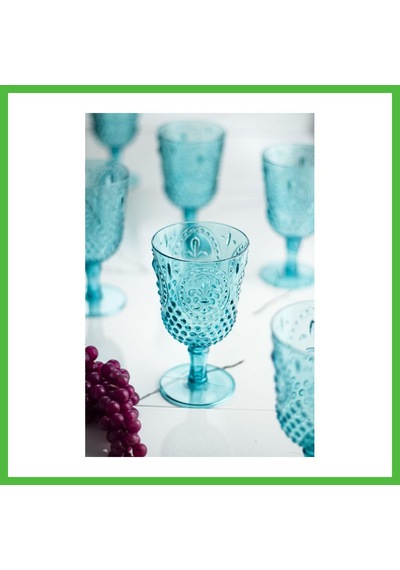 Vaveni Akrilik Aquamarin Tekli Kadeh & Su Meşrubat Kahve Yanı Bardağı 450 Ml Cam Değildir Arz