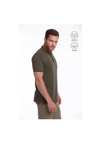 Hatemoğlu Haki Regular Fit Düz 100% Pamuk Polo Yaka Tişört