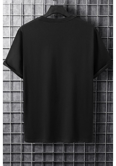 Unisex Itachi Uchiha Baskılı T-shirt Siyah