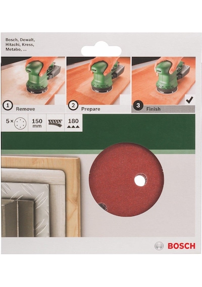 Bosch DIY Ø150mm Uni.Zımp. K180 5'li