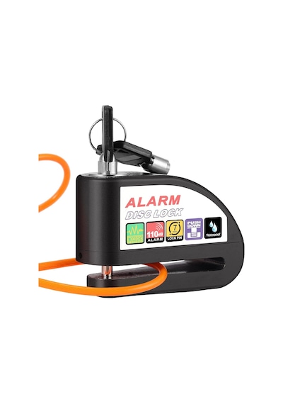 Justech Alarmlı Fren Diski Motosiklet Diski Kilidi 110db Alarm Güvenlik Kilidi 1,2m Hatırlatma Kablosu Ve Taşıma K