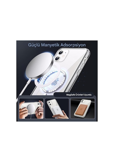 Apple iPhone Uyumlu 11 Şeffaf Magsafe Kılıf Mtl Safe