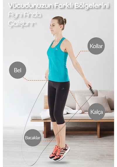 Atlama İpi Uzunluk Ayarlanabilir Mekanik Sayaçlı Ayarlı Göstergeli Atlama İpi Jump Rope 5006