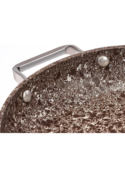 Stone-age Terra 24cm Çizilmez Yanmaz Yapışmaz İndüksiyonlu Sahan-7663 Kahverengi