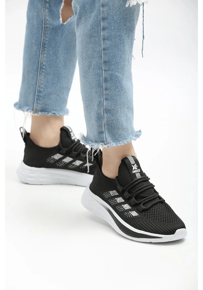 2201-awıdox Anatomik Tabanlı Unisex Bağcıksız Sneakers Ayakkabı Siyah  -  Beyaz