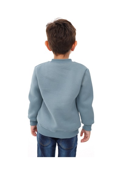 Toontoy Kids Toontoy Erkek Çocuk Nakışlı Sweatshirt Açık Mavi