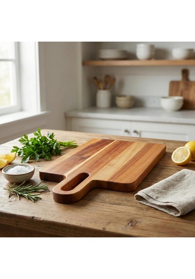 Doğal Akasya Dikdörtgen Kesme Tahtası Ve Sunum Tepsisi 35x20 Cm Masif Ahşap Et, Ekmek Ve Peynir Servis Panosu B Diğer