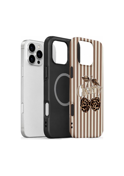 Velvoria Valestra Cherry Leopar Apple Apple iPhone Uyumlu 16 Pro Max Magsafe Koruma Kılıfı Valestra Magline - Cherry Leopar