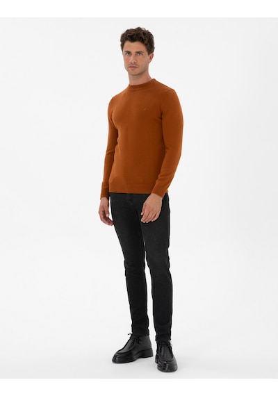 Pierre Cardin Erkek Pas Kazak /triko 50315456-vr040 Açık Turuncu