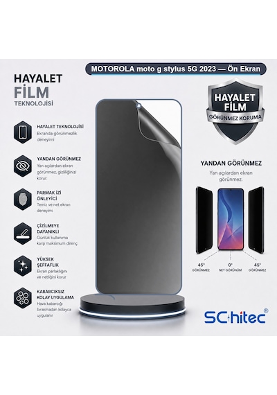 Moto G Stylus 5g 2023 Uyumlu Ön Yüzey Hayalet Privacy Hidrojel Ekran Koruyucu 03796523