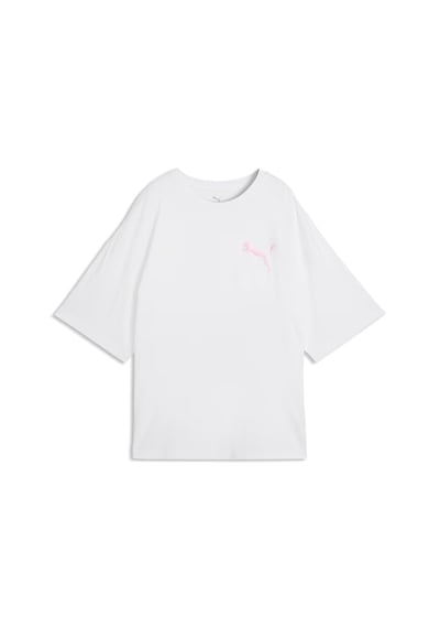 Puma Graphıc Bubble Kadın Geniş Kesim Tişört 634590 02 Beyaz