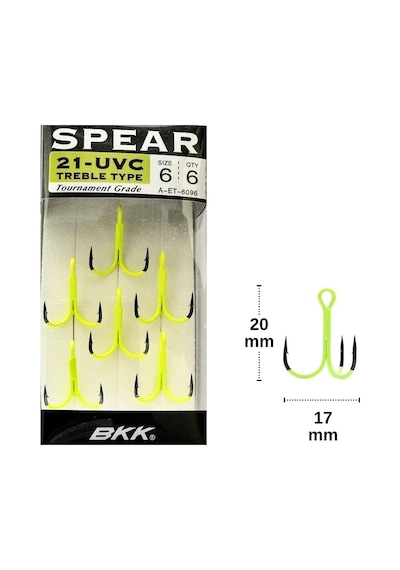 Bkk Spear-21 Uvc No:6 Üçlü Olta İğnesi 6 Adet