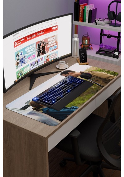 Interstellar Yıldızlararası Nolan V2 90x40 Xxl Gaming Kauçuk Kaymaz Taban Mouse Pad Fare Altlığı