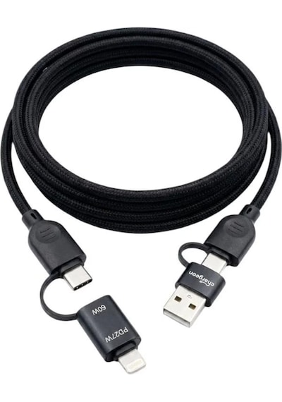 Çoklu Şarj Kablosu Usb+type-c- Lightning+pd 60w Süper Hızlı Şarj 100 Cm