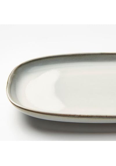 Gladelıg Tabak Seti, Gri Renk 20x13 Cm, 2 Adet Servis-sunum Tabağı Stoneware