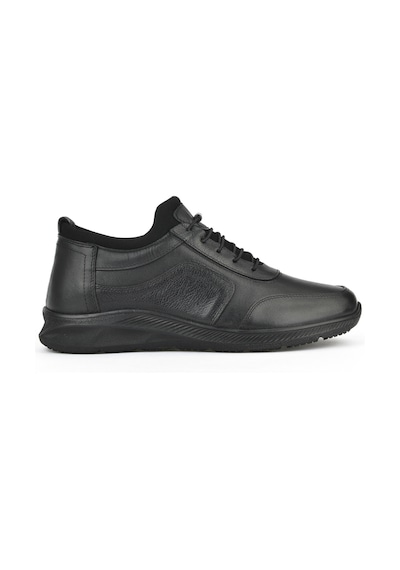 Ziya, Erkek Hakiki Deri Sneaker 143423z69 Siyah Siyah