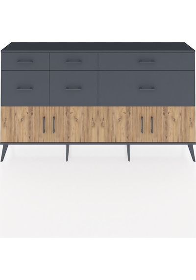Arges Konsol Tek Raflı 6 Çekmeceli 4 Kapaklı 176x30x99 Antrasit-çam/antrasit Atlas Çam/antrasıt - Antrasıt Arges Konsol Tek Raflı 6 Çekmeceli 4 Kapaklı 176x30x99 Antrasit-çam/antrasit Atlas Çam/antrasıt - Antrasıt