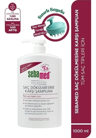 Sebamed Güçlendirici Etkili Dökülme Karşıtı Şampuan 1 L + Silikon Tarak