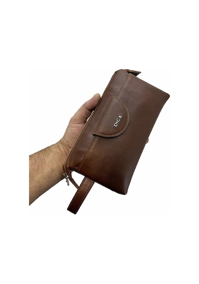 Çanta Yurdu Diga Hakiki Deri 3006 Dopp Kit El Çantası Taba Taba