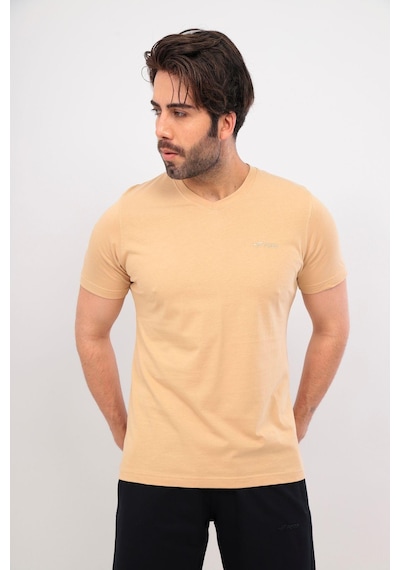 Fore Sport Erkek V Yaka T-shirt Bej