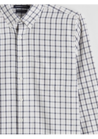 Lcwaıkıkı Classic Bej Regular Fit Ekose Gabardin Erkek Gömlek