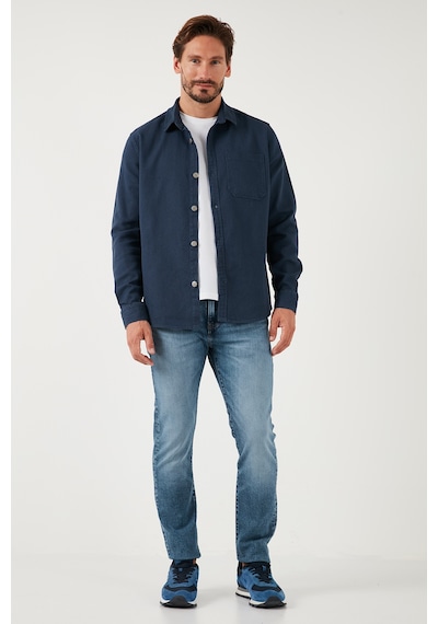 Buratti Pamuklu Tek Cepli Regular Fit Erkek Gömlek Cf25W129140 Lacivert