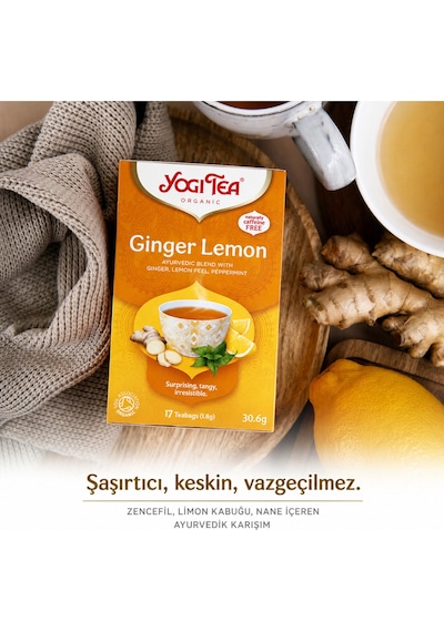 Organik Ginger Lemon Çayı 17 Süzen Poşet