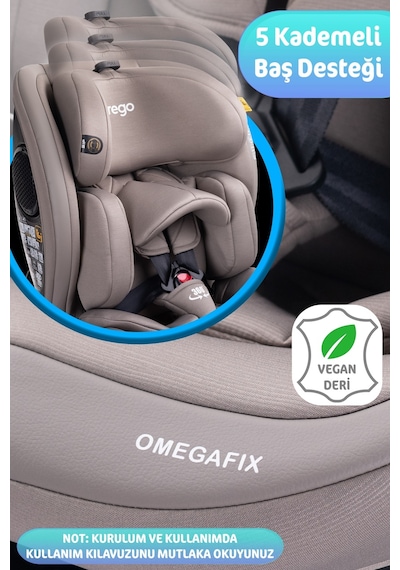 Prego Omegafix Alarmlı 360 Derece Dönebilen I-Size 0-36 kg Oto Koltuğu