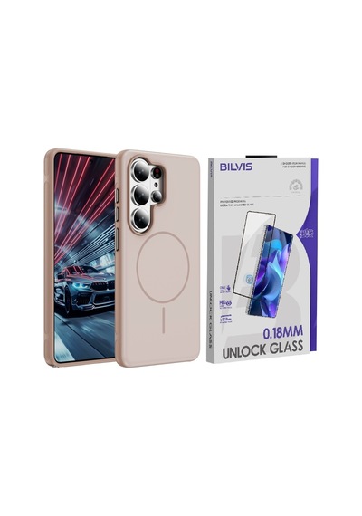 Vendas Galaxy S26 Ultra Uyumlu Joko Neksa M-safe Kapak + Bilvis Cam Ekran Koruyucu Pembe