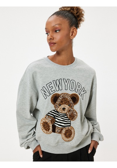 Koton Bisiklet Yaka Sweatshirt Oversize Ayıcık İşlemeli Sloganlı Şardonlu Gri Melanj 5wal10072ık Gri Melanj Koton Bisiklet Yaka Sweatshirt Oversize Ayıcık İşlemeli Sloganlı Şardonlu Gri Melanj 5wal10072ık Gri Melanj