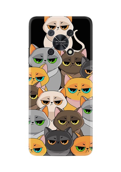 Huawei Nova Y90 Kılıf Resimli Desenli Silikon Platinium Series Kediler 1885