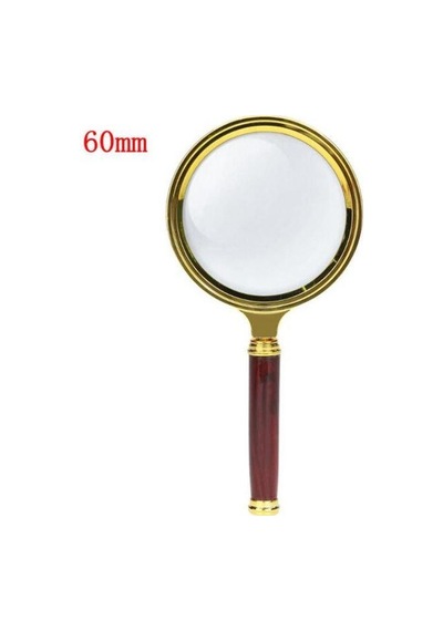10X 60mm El Büyüteç Sökülebilir Vidalı Yapay Maun Ağacı Sap HD Ca