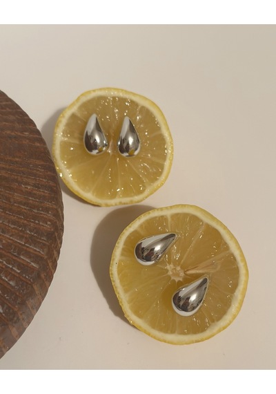 Silver Bottega Damla Küpe Çok Renkli