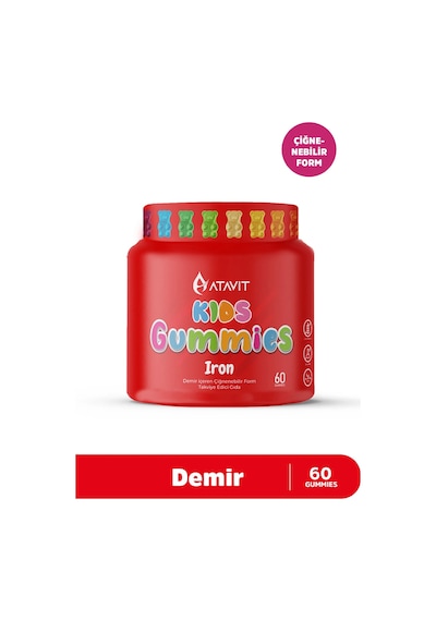 Gummies Demir Iron Kıds 60 Çiğnenebilir Form