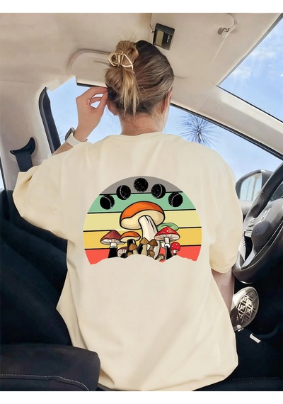 Noıssey Urban Pop Graphic Kadın Tişört Koleksiyonukod 5551 Bej
